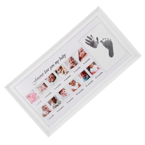 Abaodam Footprint Picture Frame for Keepsake Elegant First Year Photo Display Wall Tabletop Options Present for Parents and Showers