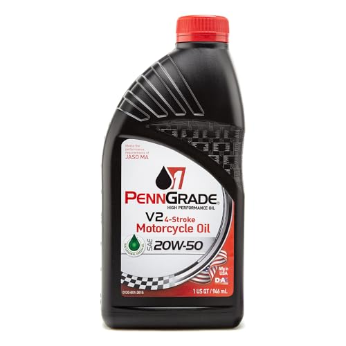 PENN GRADE 1 V2 4-Stroke Motorcycle Oil SAE 20W-50 (6, Quart)