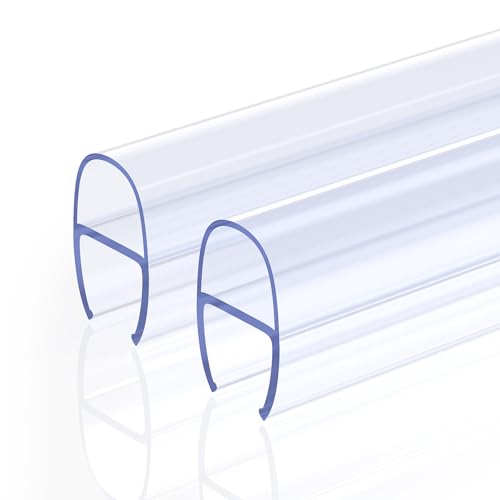 BATHWILLER 3/8 Shower Door Side Seal Strip (Set of 2) Frameless Glass Shower Door Seal Strip - Suitable for 3/8 Inch (10mm) Glass 39 inch