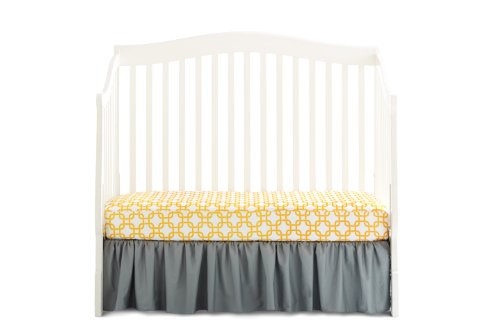 Image of American Baby Company 100% Natural Cotton Percale Fitted Crib Sheet for Standard Crib and Toddler Mattresses, Golden Yellow Twill Gotcha, Soft Breathable, for Boys and Girls