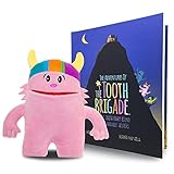 The Tooth Brigade Book and Ollie Monster Tooth Fairy Pillow Bundle, Interactive Set Includes 8' Plush Toy with Lost Tooth Pocket and Adventures of The Tooth Brigade Hardcover Book