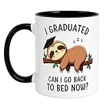 Yjiftdtk Funny Graduation Mug – I Graduated Can I Go Back to Bed Now? Coffee Cup for Sleep Lover Grad, High School or College Graduate Gift, Sarcastic Student Present (White, 11 oz)
