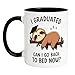 Yjiftdtk Funny Graduation Mug – I Graduated Can I Go Back to Bed Now? Coffee Cup for Sleep Lover Grad, High School or College Graduate Gift, Sarcastic Student Present (White, 11 oz)