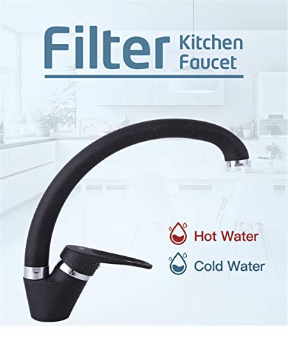 Grifo de cocina negro con caño giratorio de 360 grados y mezclador monomando 4