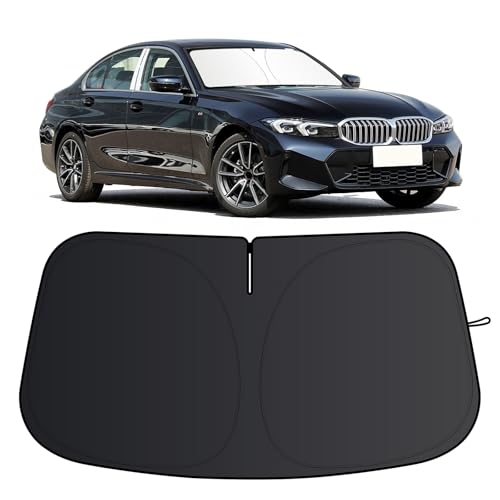 Windshield Sun Shade for BMW 3 Series 2019-2025, Foldable Sun Visor Protector for BMW 330i 328i 320i 325i 335i, 300T Car Sunshade Front Window Shade UV Protection