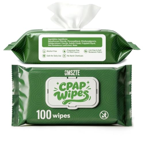 CPAP Mask Wipes, 100 Count, Alcohol-Free & Fragrance-Free Cleaning Wipes for CPAP Masks, Cushions & Accessories, 7" x 5.5"
