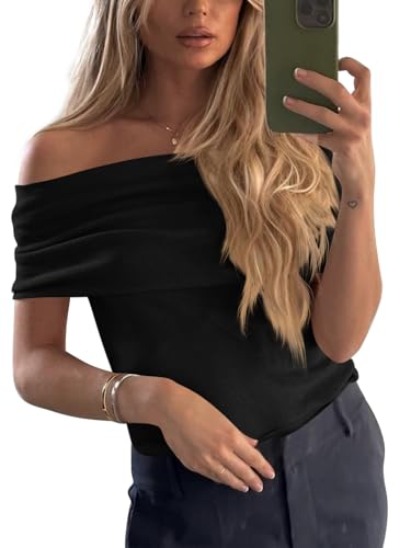 Imily Bela Women's Off The Shoulder Sweaters Casual Knit Sleeveless Summer Y2K Going Out Tops Blouses