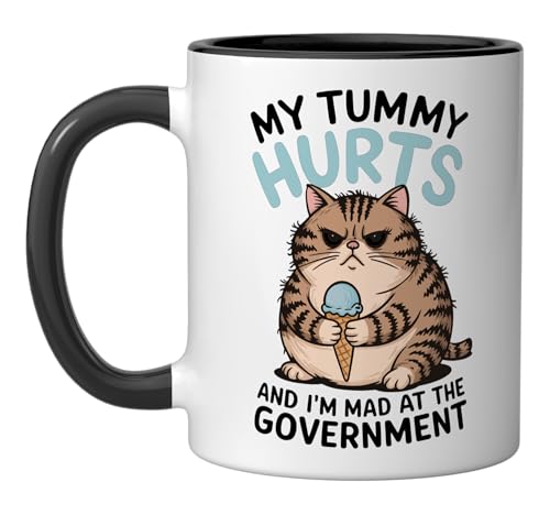Taza de cerámica 11 onzas negra/blanca miniatura 1