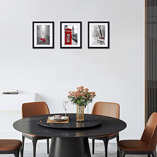 Black White And Red London Paris Wall Art Print Posters Eiffel Tower Decor Big Ben Art Wall Picture For Home Decoration 3 Piece Black Framed Off White Mat Painting Printed On Canvas #TOP4