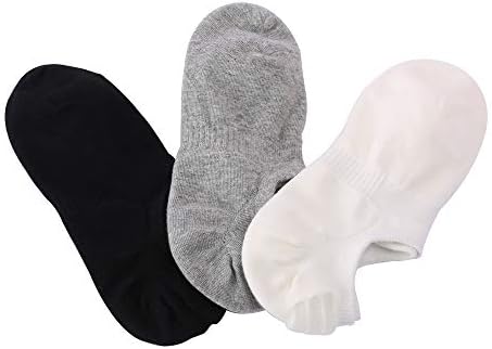 6 Pairs Men's No Show Socks Ultra Thin Low Cut Non Slip Casual Cotton Invisible Sock for Men Shoe Size 6-11 & 10-13