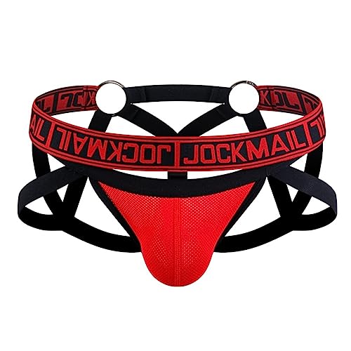 JOCKMAIL Mens Breathable Jockstrap Athletic Supporters for Men Mens Thong Jock Strap Male Underwear