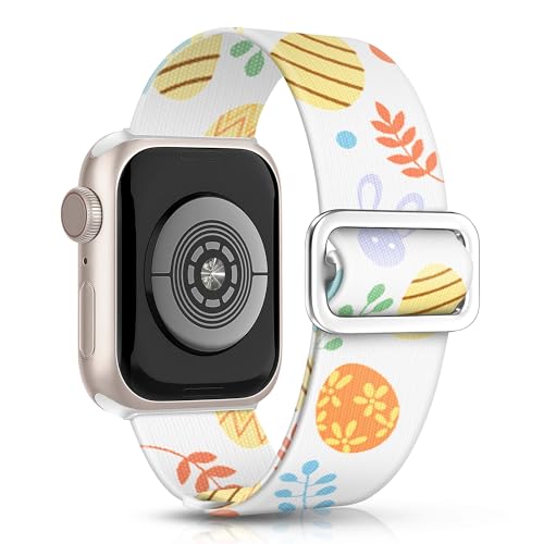 wipalor Stretchy Nylon Band for Apple Watch Bands for Women 42mm 41mm 40mm 38mm, Stretch Elastic Sport iWatch Bands for Women for iPhone Watch Bands Series 11 10 9 8 7 6 5 4 3 SE-Easter White A