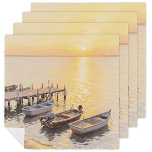 Servilletas de Tela Seaside Pier 18.7x18.7 Pulgadas Lavables miniatura 1