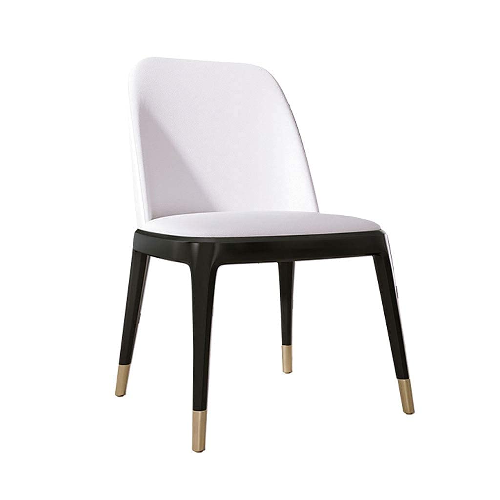 NZDY Sillas de Comedor Cocina Sillas de Comedor, Cortex Inicio Casera Silla Respaldo Dormitorio Titanio Dorado Pie Funda Piernas de Madera Silla de Cocina Cocina,Blanco