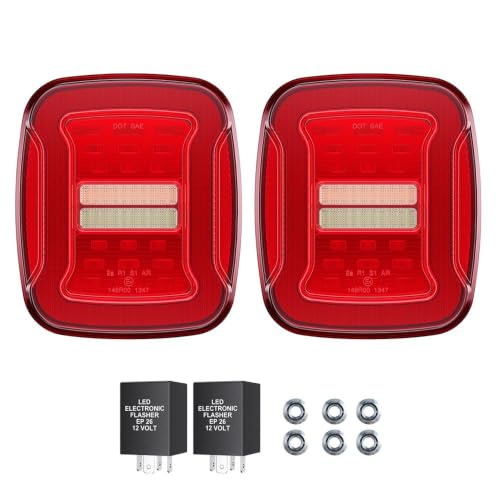 Feux arrière LED rouges sans éclairage de plaque pour Jeep Wrangler TJ bloc robuste