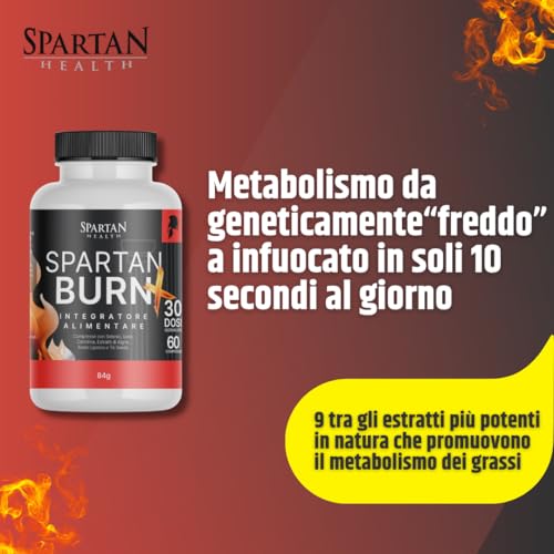 Spartan Burn Plus | Brucia Grassi Naturale | Integratore Metabolismo | 60 Compresse | Supporto Energetico Naturale Con Yerba Mate, Guggul E Carnitina - 2