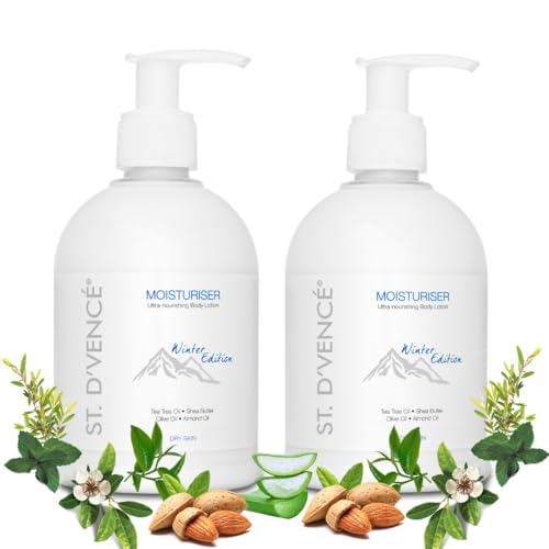 ST. D’VENCE Alpine Winter Edition Moisturizer Body Lotion for Dry Skin Women & Men | Tea Tree Oil, Shea Butter & Vitamin E | Body Lotion for Summer | Combo Pack of 2- (300 ml x 2) ST. D’VENCE Alpine Winter Edition Moisturizer Body Lotion for Dry Skin Women & Men | Tea Tree Oil, Shea Butter & Vitamin E | Body Lotion for Summer | Combo Pack of 2- (300 ml x 2)