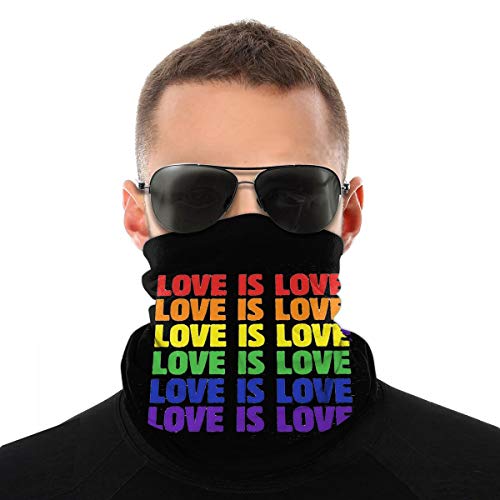 Love Is Love Gay Pride Lgbtq Flag Rights Windbreak Headband Bandana Scarf Washable Dust Mask Balaclava Face Mouth