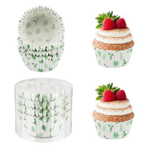 Moldes de Papel Para Magdalenas - 100 Piezas, Vasos de Hornear de Tulipán, Toppers y Envoltorios Para Cupcakes, Adornos Para Magdalenas