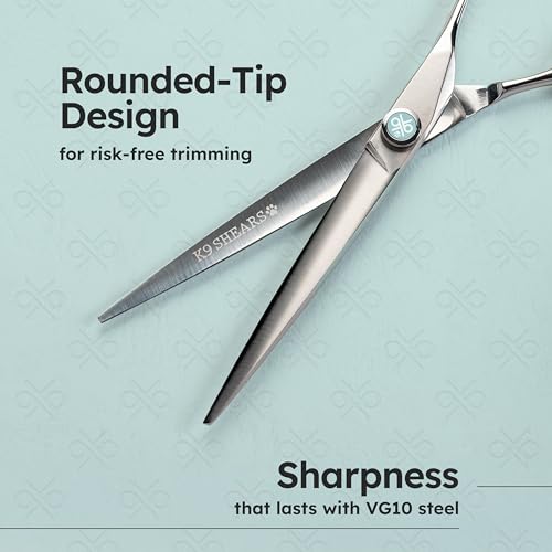 Image of 7 inch Dog Grooming Scissors|Super Light|VG10 Japanese Steel Professional Pet Grooming Shears for Cats & Dogs|Clean Cut & Precise Trimming|K9 Shears
