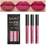 evpct 3Pcs Mauve red Berry pink Rose red Matte Liquid Lipstick Sets for Women 24-hour Matte+Lipstick Lipstick Lip Stain Gloss Long Lasting 24 Smudge Waterproof
