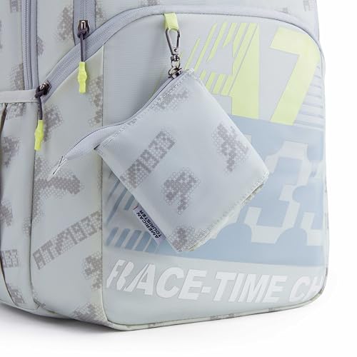 Image of American Tourister Uni-Teen | 32 Ltrs | 3 Compartments | Bottle Pocket | Ergonomic Padded Back Panel & Shoulder Straps | Secondary School Backpack | 1 Year International Warranty | Light Grey