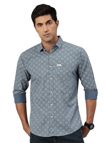 Image of Majestic Man Custom Abstract Printed Pure Cotton Slim Fit Casual Shirt
