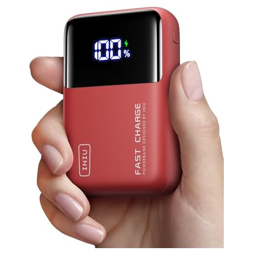 PowerBank INIU Power Bank, 25000mAh 65W Powerbank Fast Charging, Lunga Durata Caricatore Portatile USB C Input & Output Compatibile con Phone & Laptop, Essenziale per il Campeggio Adatto a Uomini e Donne, Rosso
