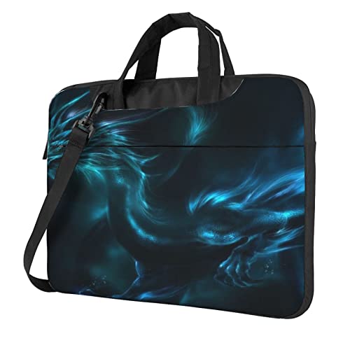 Sac pour ordinateur portable Debou dragons cyan grande capacité avec poignée intégrée