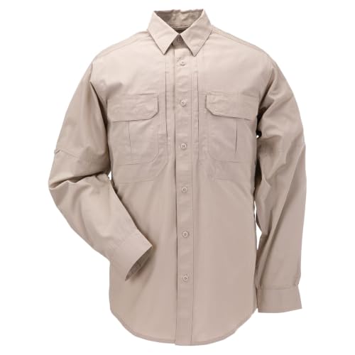5.11 Tactical Men's Taclite Professional Long Sleeve Tall Polo Shirt, Poly-Cotton Fabric, Style 72175T