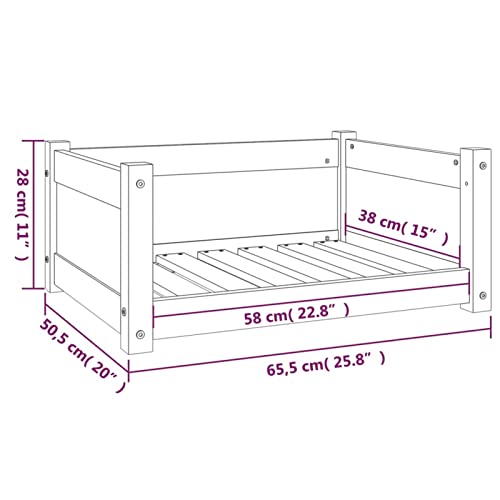 GuyAna Hundebett aus massivem Kiefernholz, waschbar, 65, 5 x 50, 5 x 28 cm, Haustierbett-8
