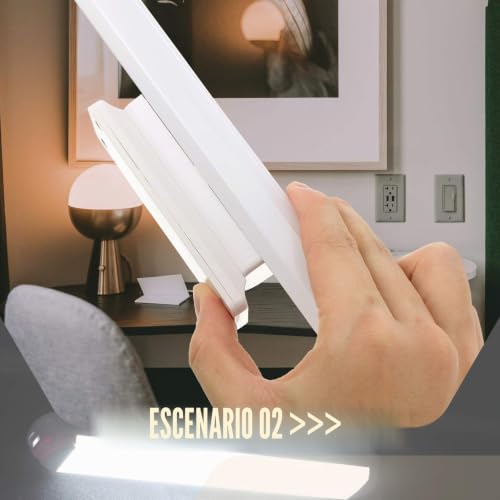 Lámpara de maquillaje LED portátil recargable por USB luces de espejo en plástico blanco para tocador 5