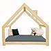 (140x70 cm con Chimenea, sin barandillas) NeedSleep® Cama Infantil niño Cama casita Montessori | 140x70 160x80 180x90 | Cama Juvenil | Cama Bebe | niña niño | Casitas de Madera Infantiles | Simétrico