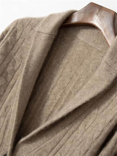 Men's Cashmere Knit Cardigan Sweater Lapel Single Breasted Long Sleeve Fall Winter Casual Outerwear2