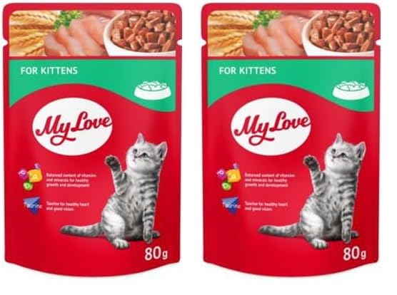 My Love Yavru Kediler İçin Pouch Kedi Maması, 80Gr, 24 Adet (2 paketi)