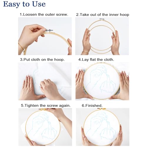 Image of Crafmanoe Hand Embroidery Starter Kit for Beginners Adults, Counted Stamped Cross Stitch Kits for Adults Beginners, Easy Funny Embroidery Needlepoint Kits, Embroidery Fabric, Hoops and Video Tutorial