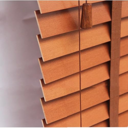 KOOEIN Wood Window Venetian Blinds- 50mm Slats,Blackout Horizontal Blinds,Wooden Blind for Window,40-150cm Wide Interior Windows Treatment Privacy Shutters,With Tape,WxH-140x220cm(55x86.5in)