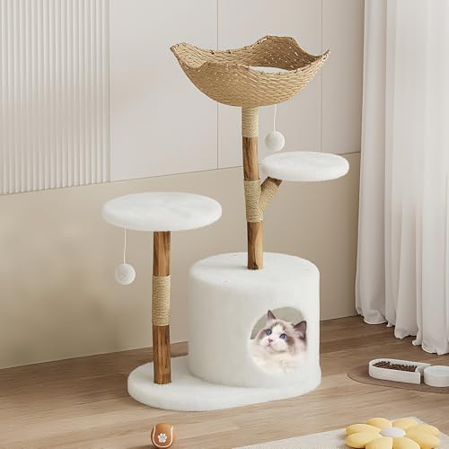 Árbol para gatos de madera Garvee, interior con poste rascador miniatura 7
