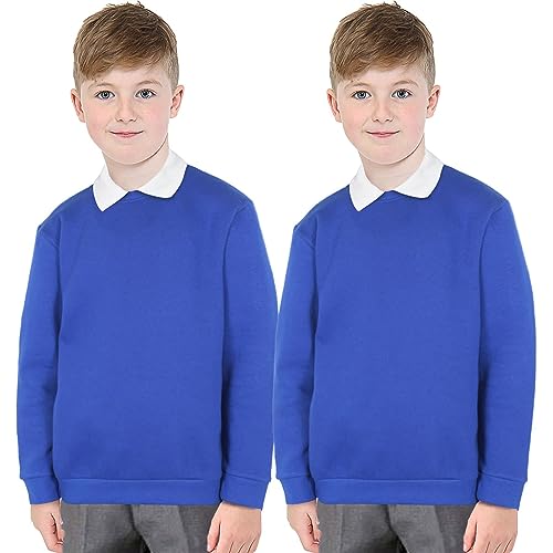 A2Z 4 Kids Girls Boys Unisex Club Scouts School Uniform - UF Jumper Royal 2 Pack 7-8