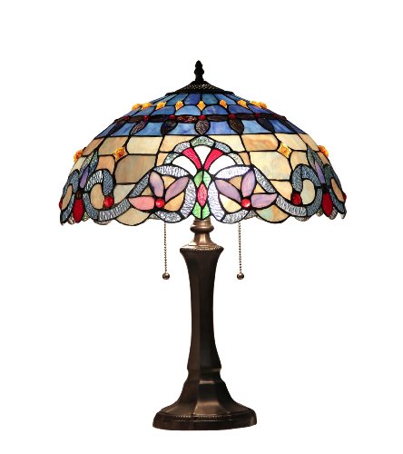 Chloe Lighting CH33381VB16-TL2 Grenville Tiffany-Style Victorian 2 Light Table Lamp 16-Inch Shade