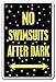SignMission No Swimsuits After Dark Sign Pool Spa Hot Tub Nudist Swimming Bathing | Indoor/outdoor | 12" Tall, 0.15 Pound