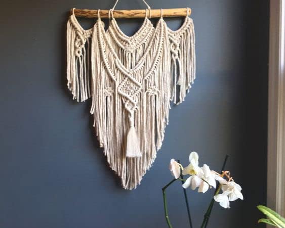Miniatura 2 de Macrame Wall Hanging Boho Home Decor Chic Woven Decoration for Bedroom Living Room Apartment Dorm Gallery Perfect Handmade Christmas Gift Ideas,