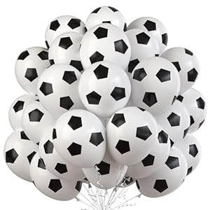 35 Pcs Soccer Ball Balloons, Black White Soccer Birthday Latex Balloons for Boys, Soccer Party Decorations Supplies for Kids Children Football Lover Sport Theme Birthday Baby Shower Party Decor