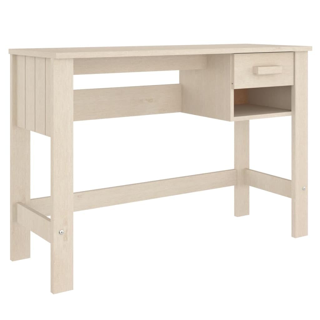 vidaXL Escritorio Mesa Ordenador Estudio Oficina Muebles Despacho Almacenamiento Estantería Hogar Casa Madera Maciza de Pino Marrón Miel