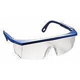 Galeton 9232 Boxer Classic Safety Glasses with Adjustable Temples and Anti-Scratch Lenses, Blue Frame/Clear