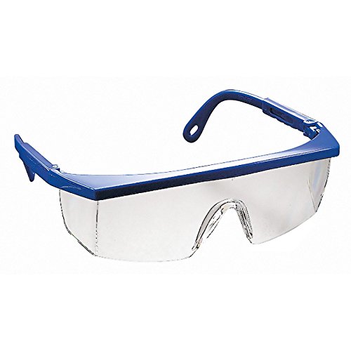 Galeton 9232 Boxer Classic Safety Glasses with Adjustable Temples and Anti-Scratch Lenses, Blue Frame/Clear
