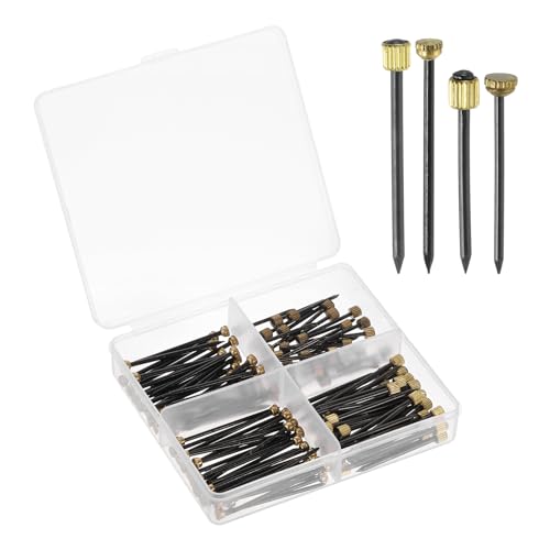 Image of uxcell 120Pcs Picture Hanging Nails, 4 Sizes Iron Decorative Hangers Reusable Hardware Tool for Hanging Pictures Mirrors Baskets, Gold & Black