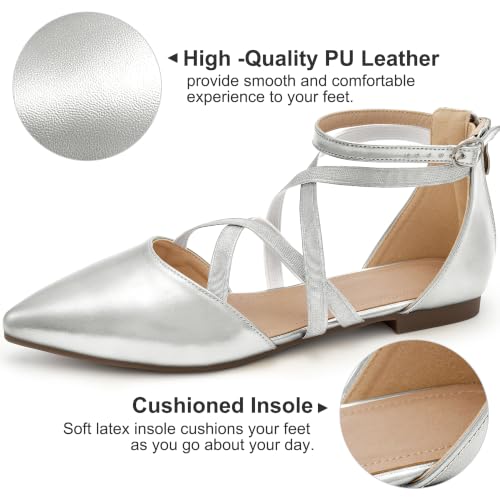 Image of Reimferce Womens Ballet Flats for Wedding: Comfortable Dress Work Flat for 2026 - Ladies Dressy Zipper Walking Shoes