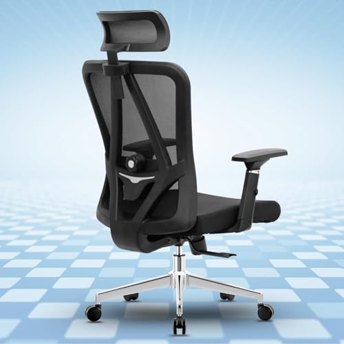 Image of Kinetix Ergonomic Office Chair for Work | Multi-Lock Synchro Tilt Mechanism | 5 Year Warranty | 3D Armrest | Adjustable Lumbar (Black, 3D with Multi Lock)