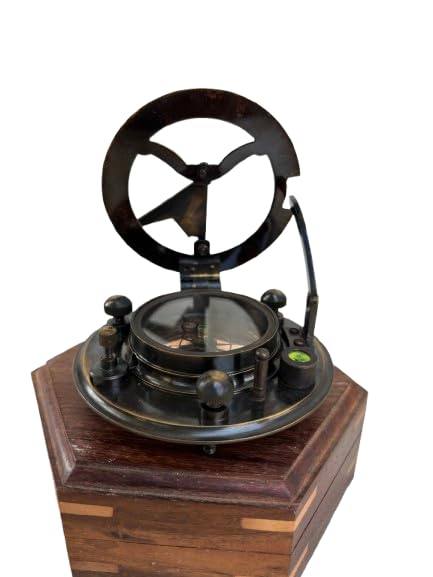 generic Brass Sundial Compass, 3 Inches with Wooden Box, Direction Finder for Hiking, Camping Outdoor-picture-30